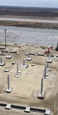 Поставка сыпучих стройматериалов на площадку строительства аэропорта в ЯНАО